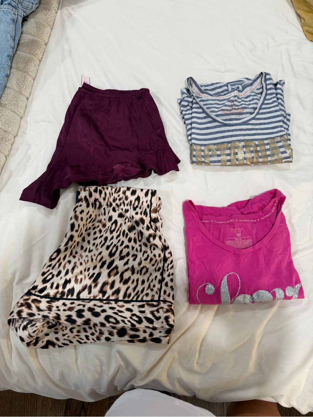 Mixed Women's Tops & Skirts Bundle - Pink, Burgundy, Striped, Leopard